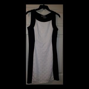 Calvin Klein panel dress (Size 8) (Black/White)